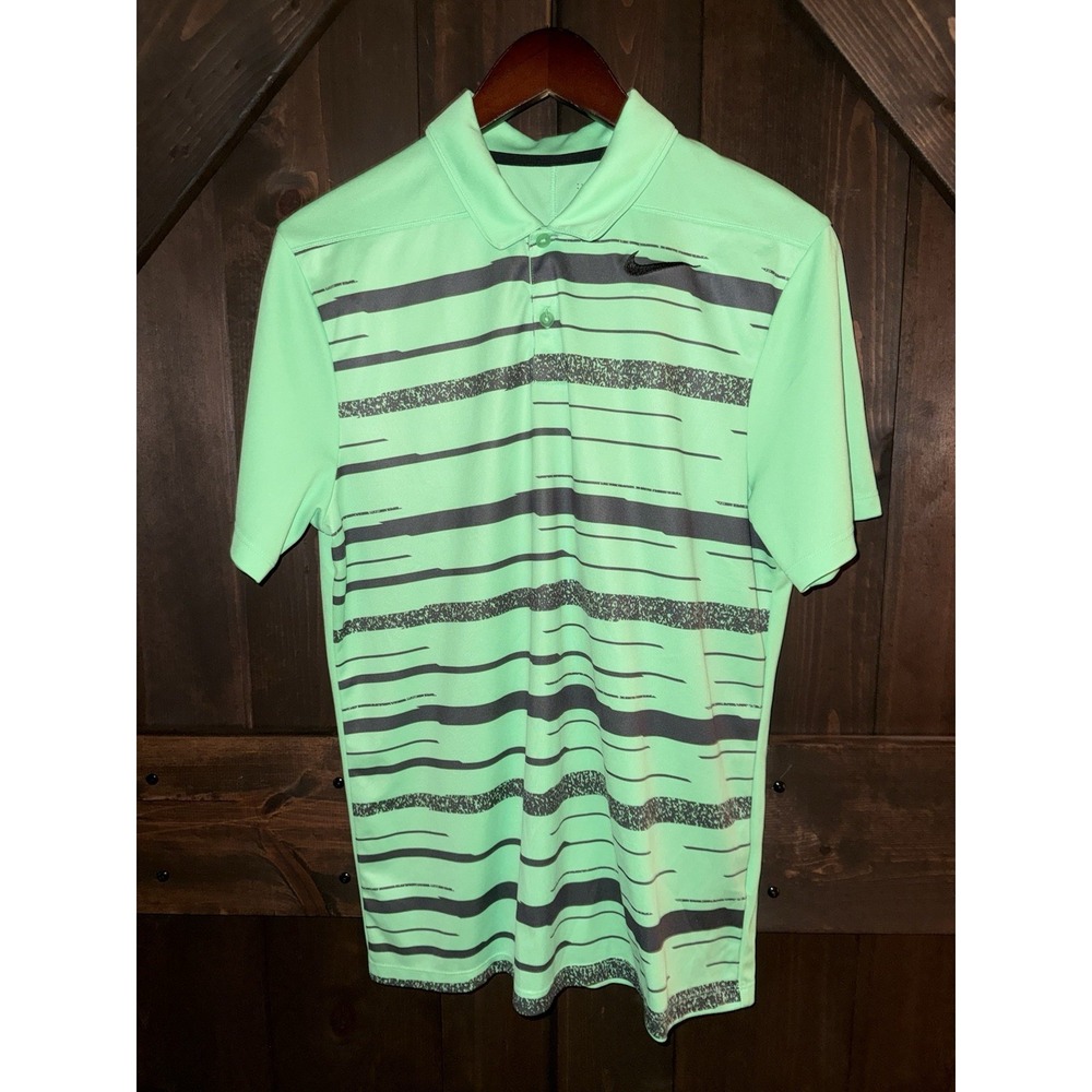 Nike Golf Men's Small S‎ Dri-Fit Standard Fit Polo Shirt Green Gray